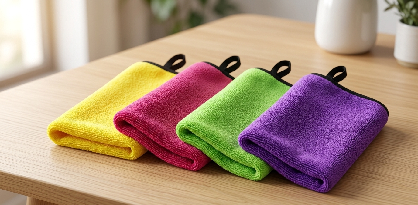 KrownLiving 400 GSM Premium Microfiber Cleaning Cloth (Pack of 4)